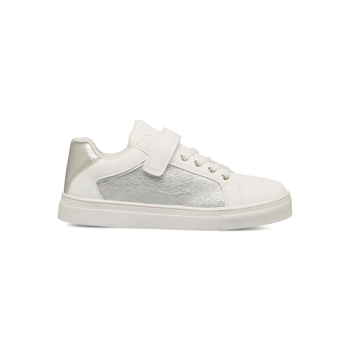Sneakers bianche da Ragazza con inserto in pizzo nella tomaia Dieci Baci