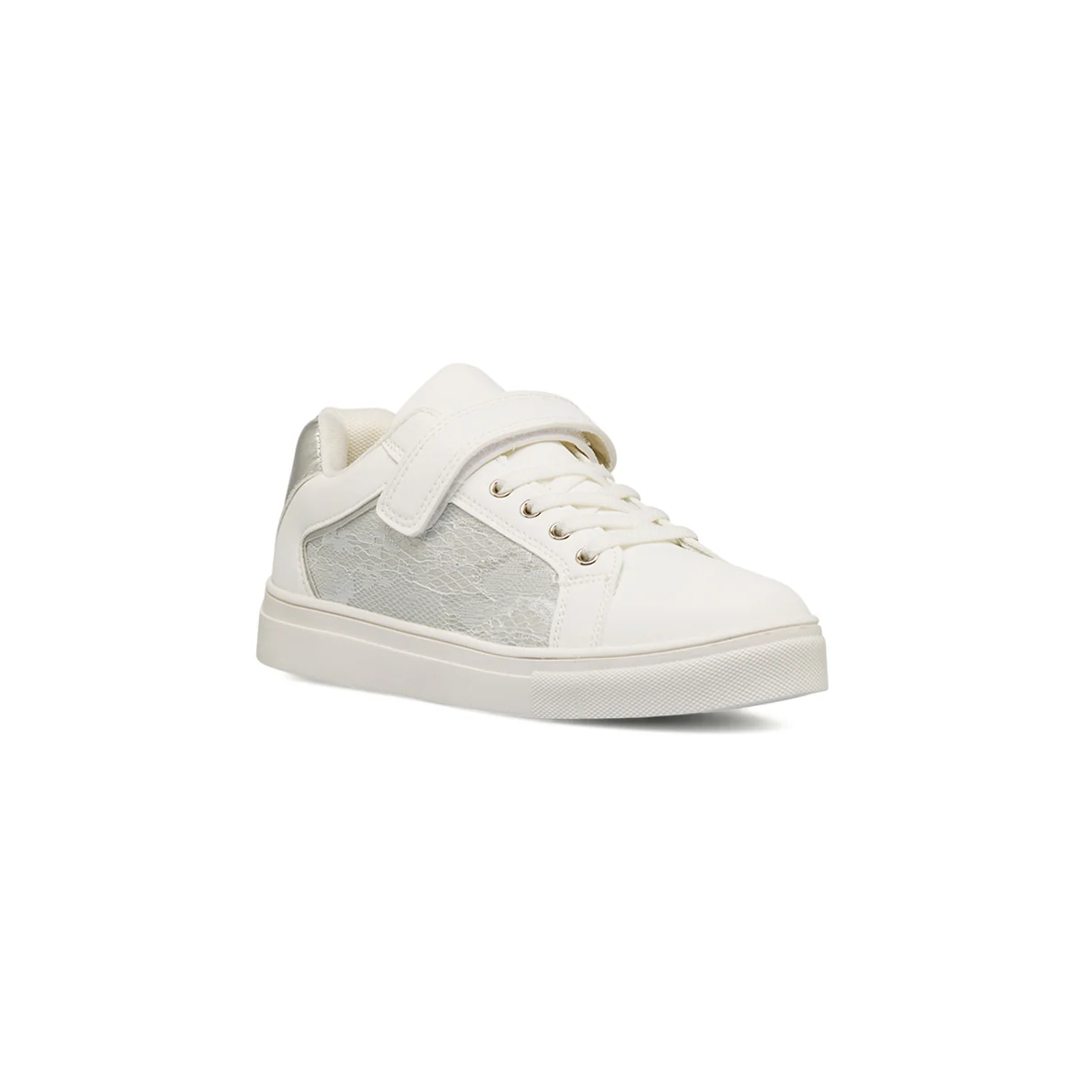 Sneakers bianche da Ragazza con inserto in pizzo nella tomaia Dieci Baci - Image 2
