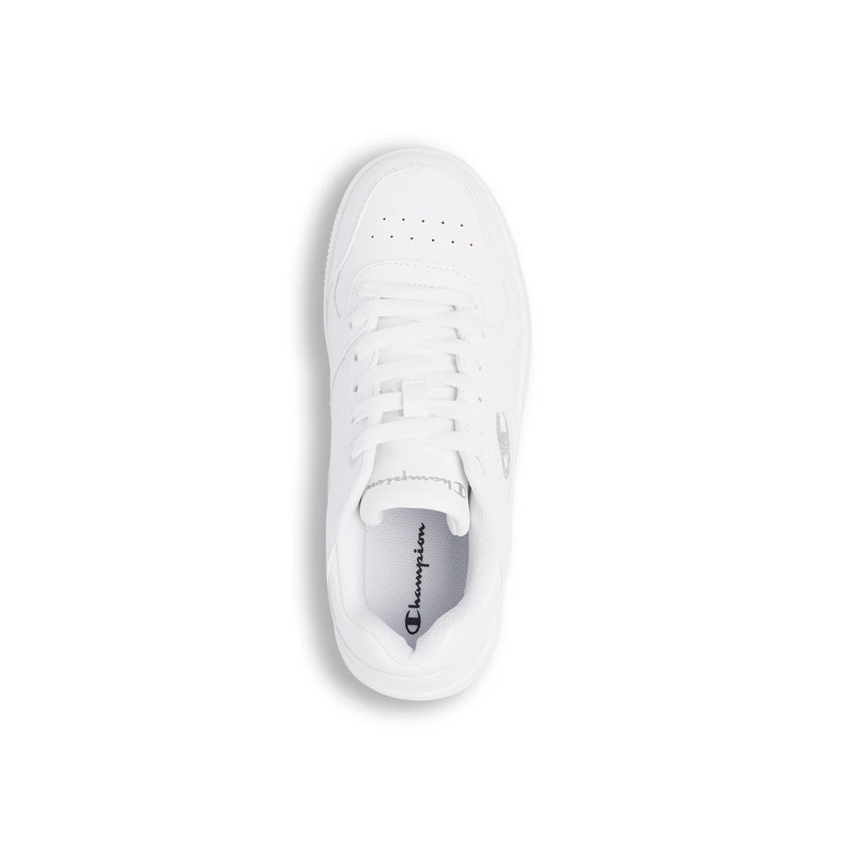 Sneakers bianche da ragazza con logo glitterato Champion Rebound Low G GS - Image 4