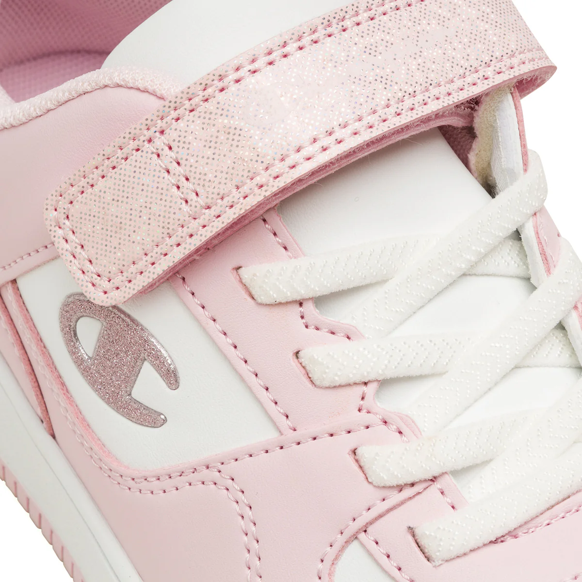 Sneakers bianche da ragazza con logo glitterato Champion Rebound Low G GS - Image 3