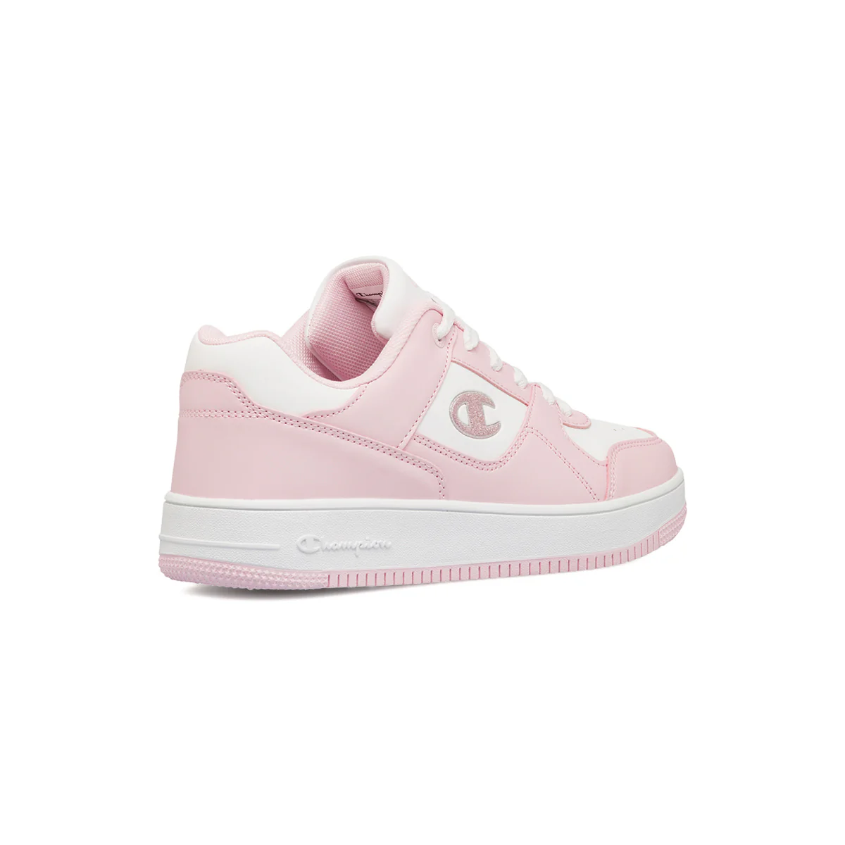 Sneakers bianche da ragazza con logo glitterato Champion Rebound Low G GS - Image 5