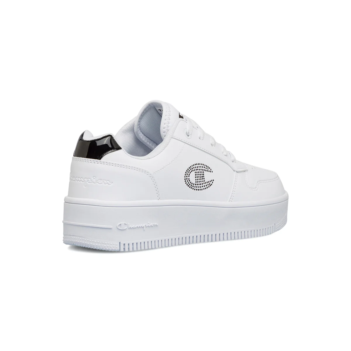Sneakers bianche da ragazza con strass sul logo Champion Rebound Platform GS - Image 3