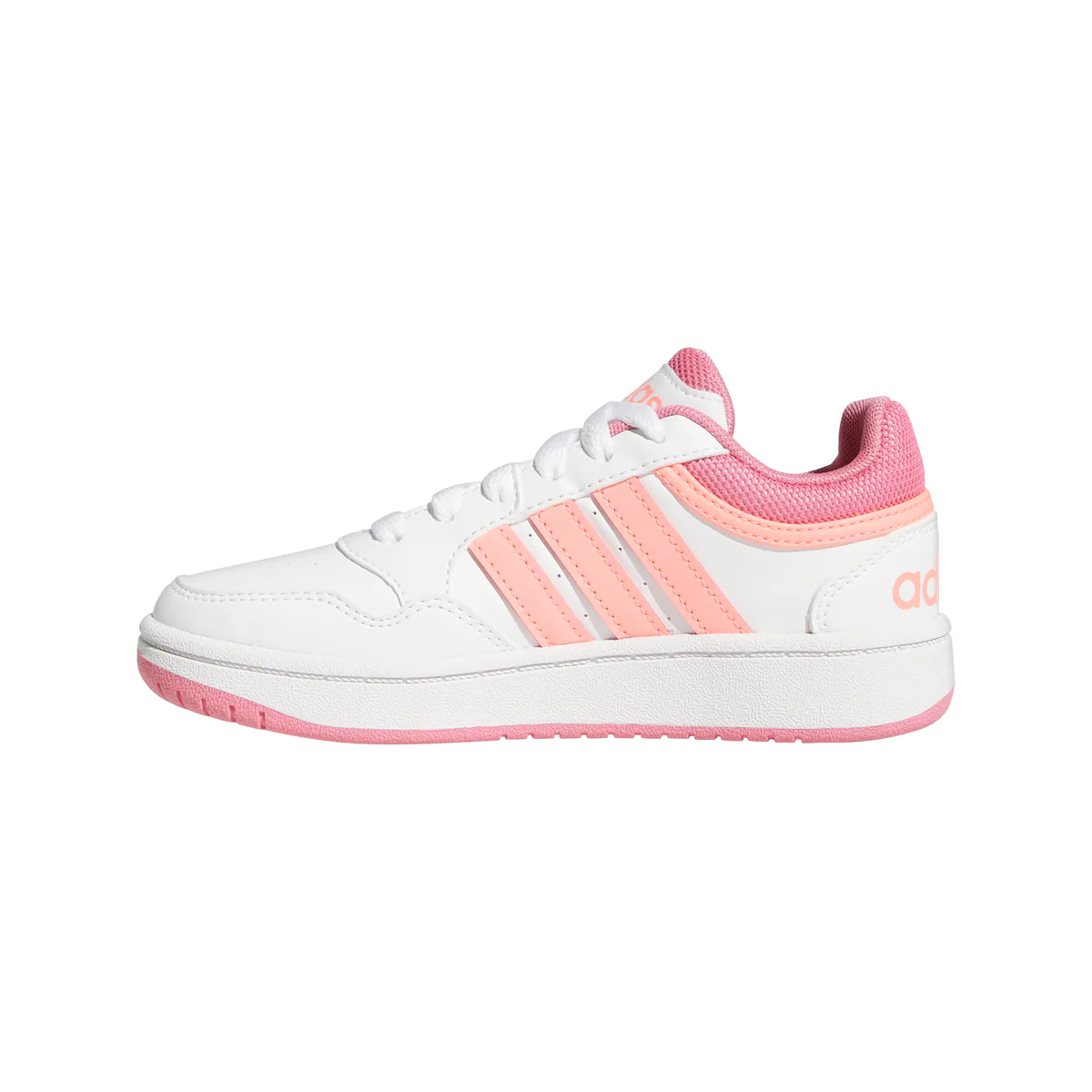 Sneakers bianche da ragazza con strisce a contrasto adidas Hoops 3.0 K - Image 5