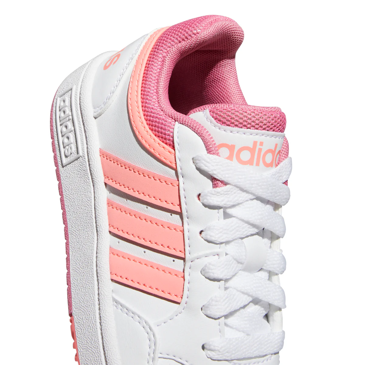 Sneakers bianche da ragazza con strisce a contrasto adidas Hoops 3.0 K - Image 7