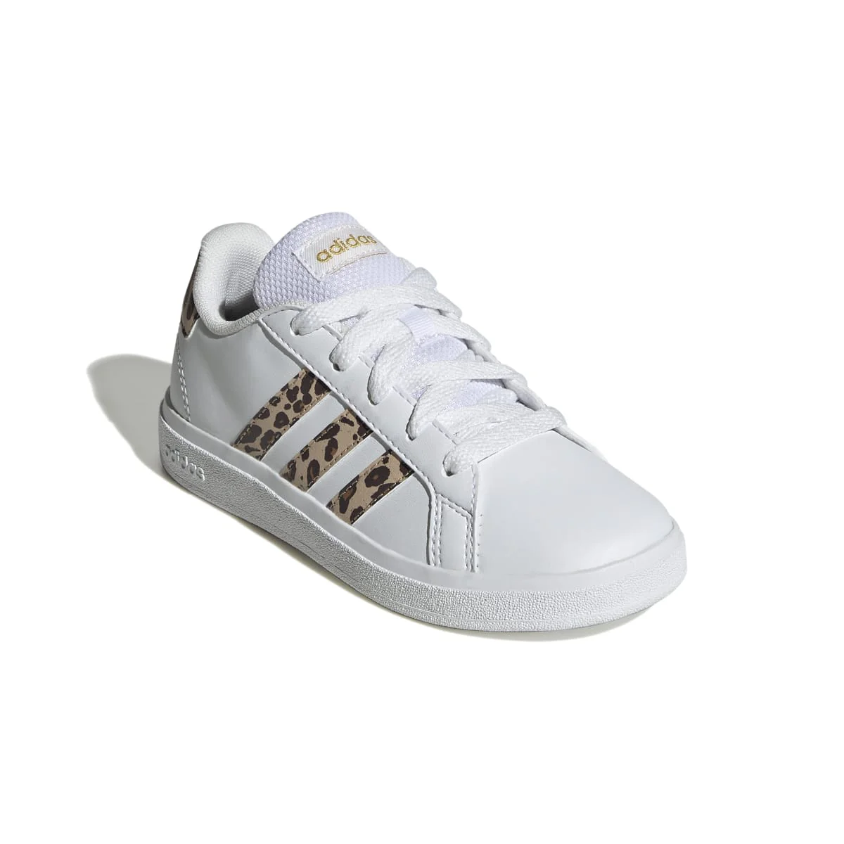 Sneakers bianche da ragazza con strisce animalier adidas Grand Court 2.0 K - Image 6