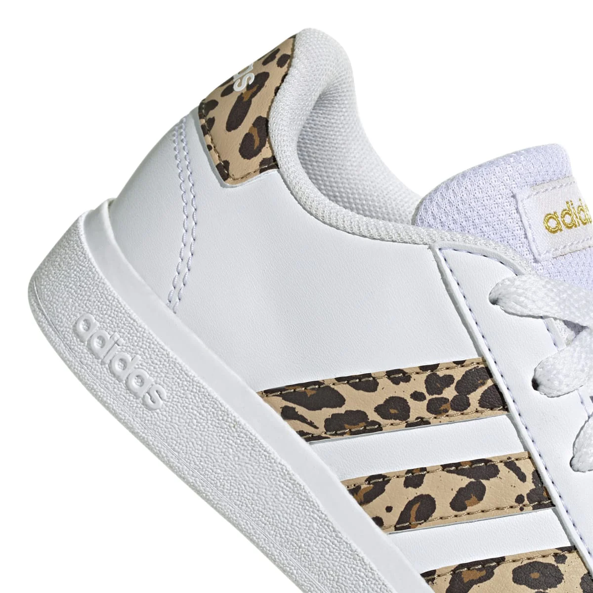 Sneakers bianche da ragazza con strisce animalier adidas Grand Court 2.0 K - Image 9