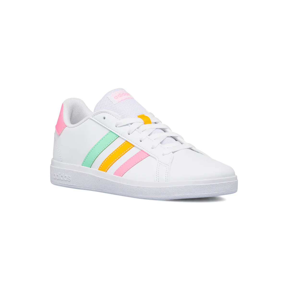 Sneakers bianche da ragazza con strisce arcobaleno adidas Grand Court 2.0 K - Image 2