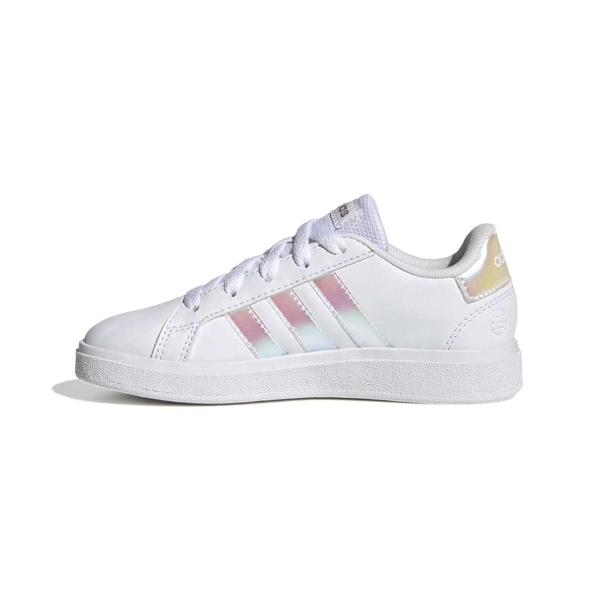 Sneakers bianche da ragazza con strisce iridescenti adidas Grand Court 2.0 K - Image 4