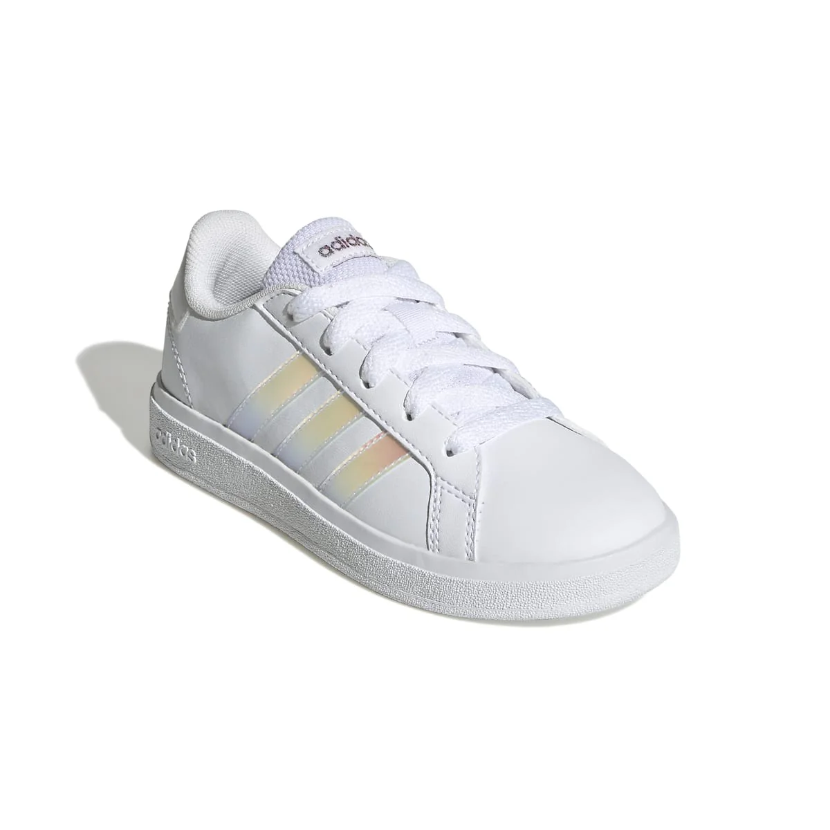 Sneakers bianche da ragazza con strisce iridescenti adidas Grand Court 2.0 K - Image 5