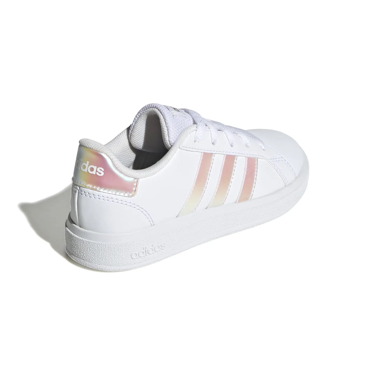 Sneakers bianche da ragazza con strisce iridescenti adidas Grand Court 2.0 K - Image 6