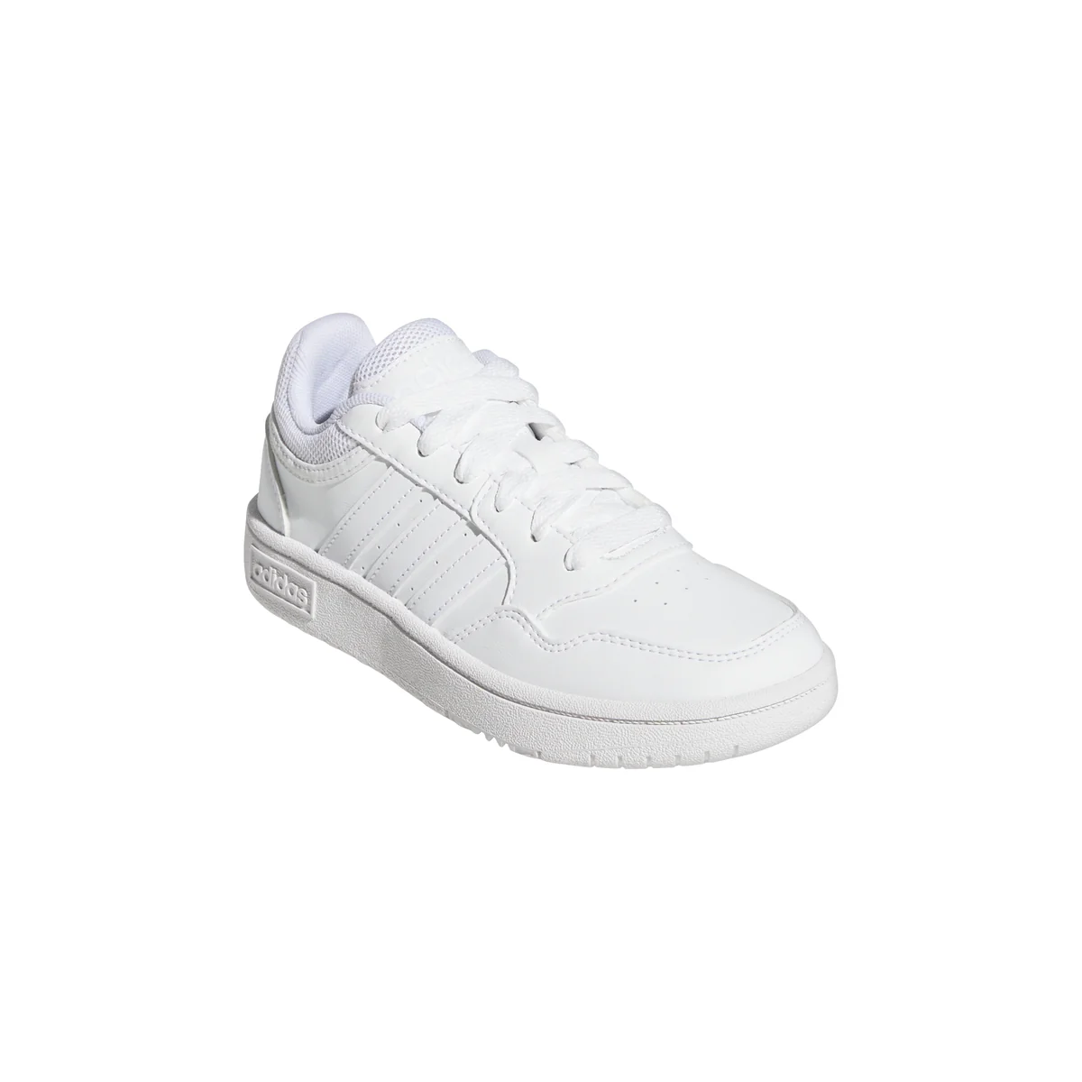 Sneakers bianche da ragazza con strisce laterali adidas Hoops 3.0 K - Image 2