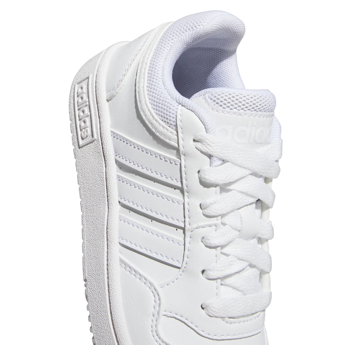 Sneakers bianche da ragazza con strisce laterali adidas Hoops 3.0 K - Image 8