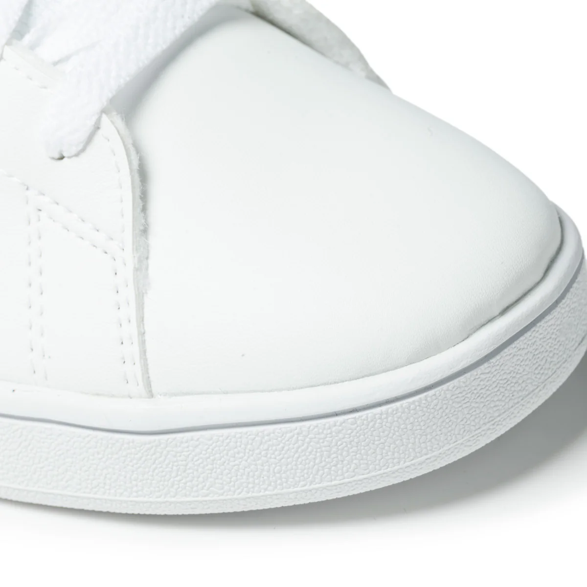 Sneakers bianche da ragazza con strisce traforate adidas Advantage K - Image 5