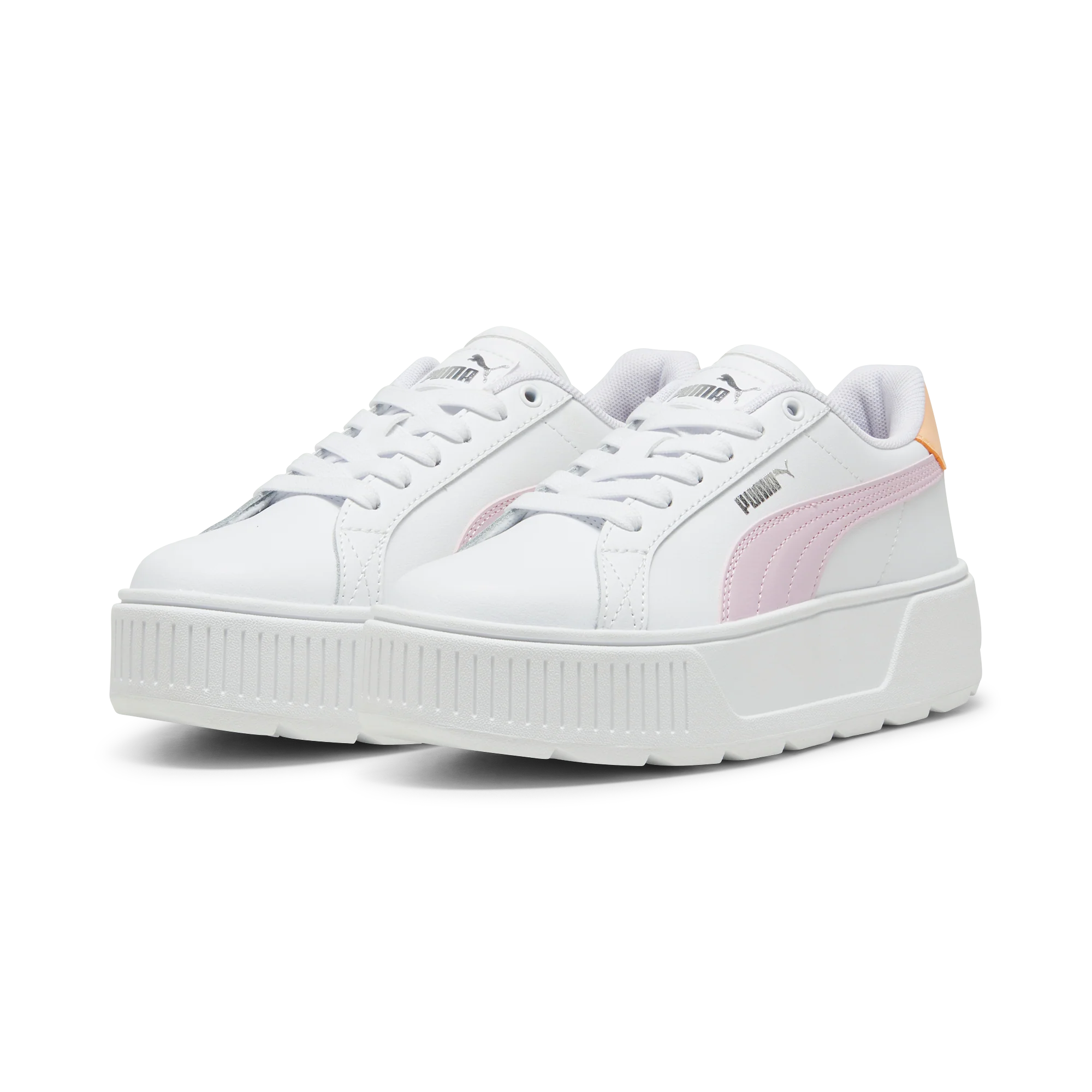 Sneakers bianche da ragazza con suola a zeppa Puma Karmen L Jr