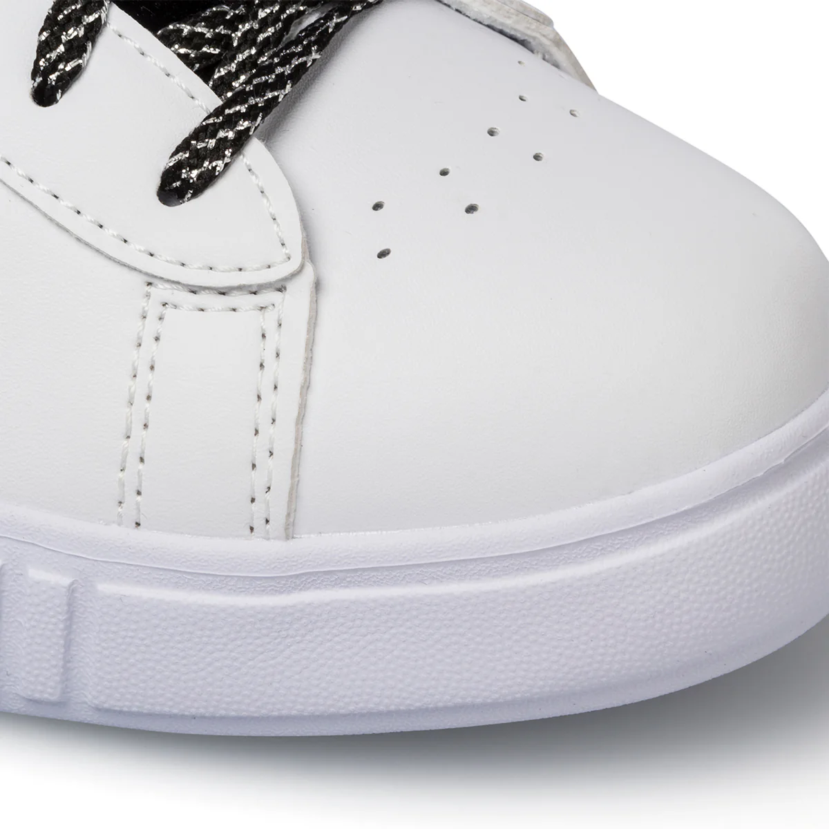 Sneakers bianche da ragazza con suola platform Diadora Game Step P Metallic - Image 5