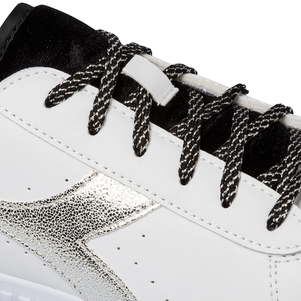 Sneakers bianche da ragazza con suola platform Diadora Game Step P Metallic - Image 6