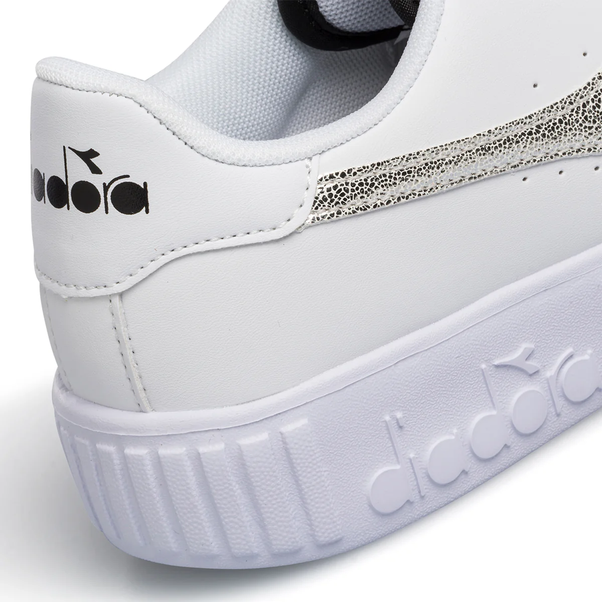 Sneakers bianche da ragazza con suola platform Diadora Game Step P Metallic - Image 7