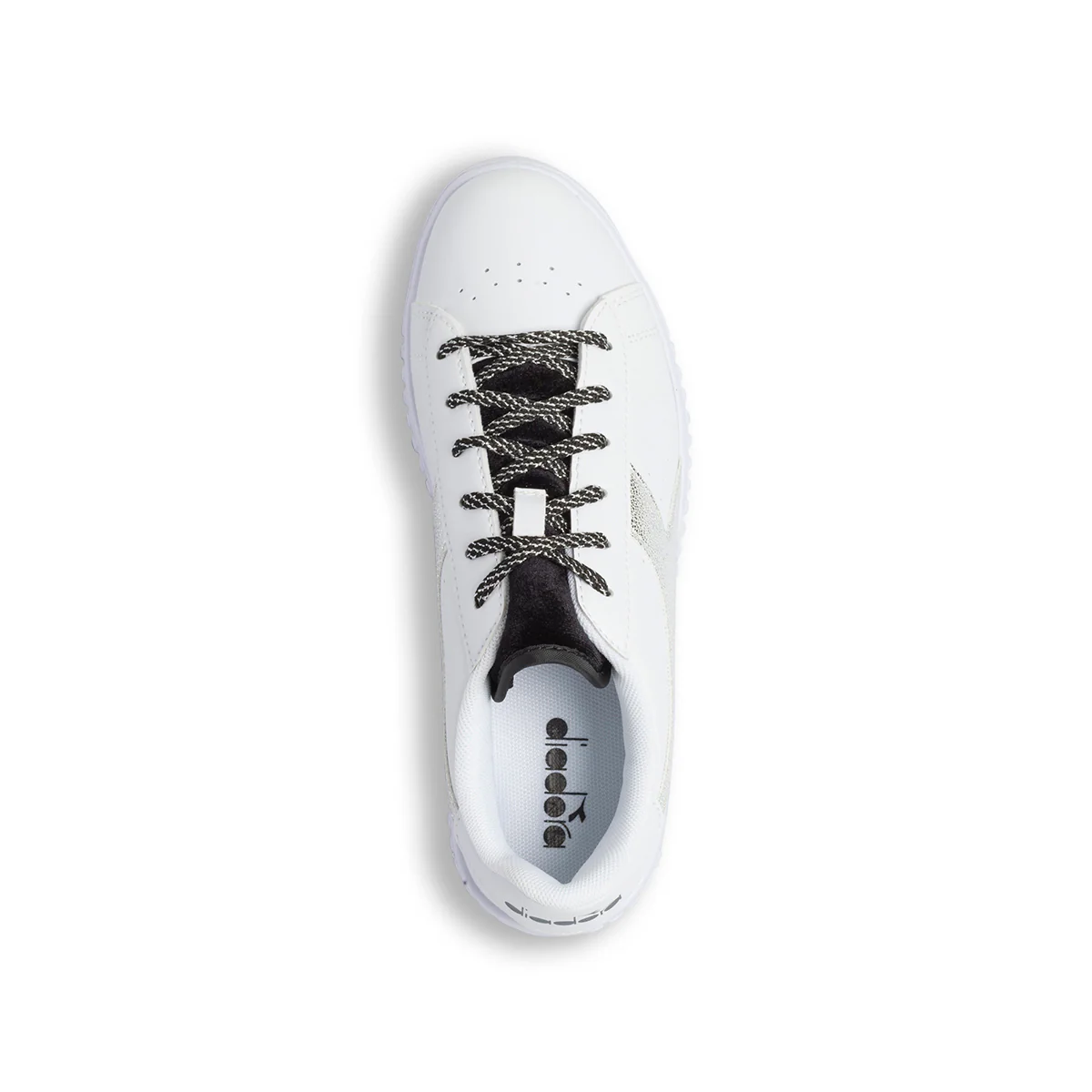 Sneakers bianche da ragazza con suola platform Diadora Game Step P Metallic - Image 8