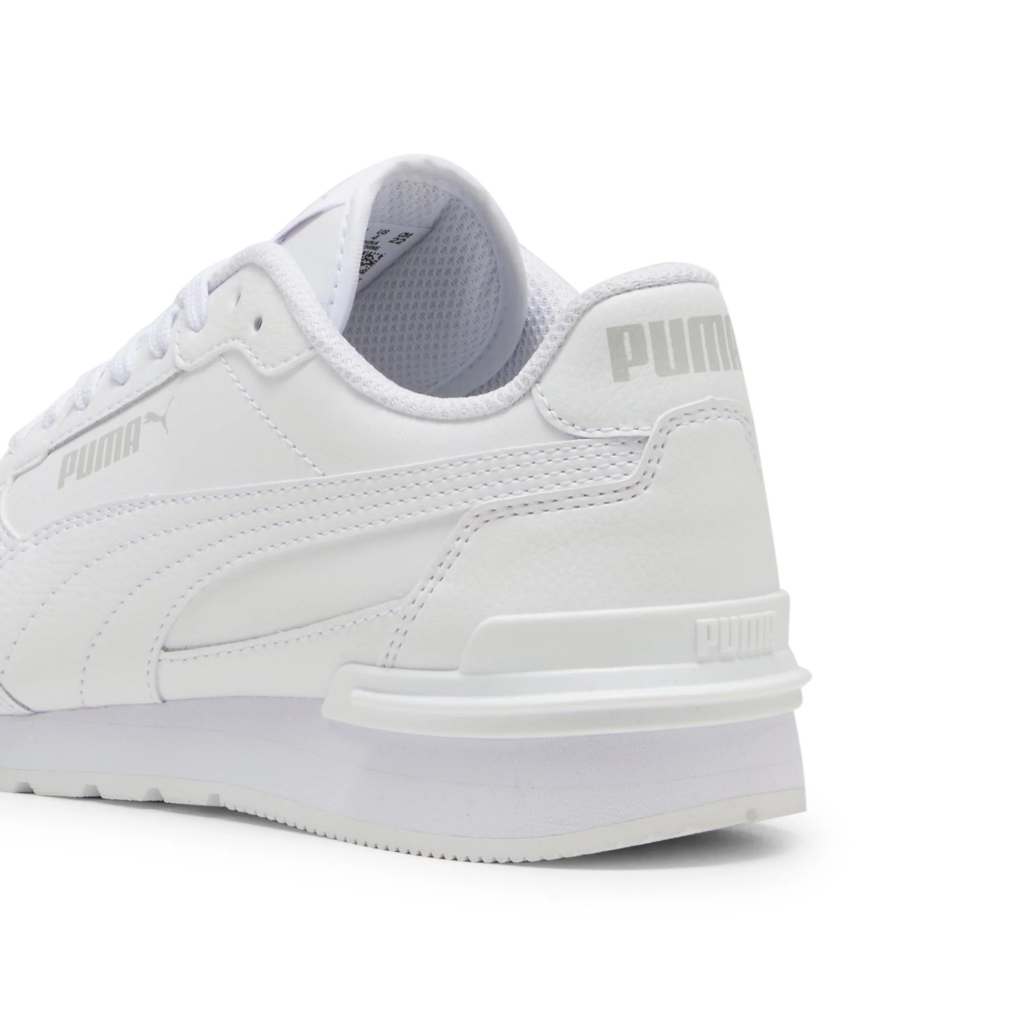 Sneakers bianche da ragazza e ragazzo con logo Puma Runner V4 - Image 4