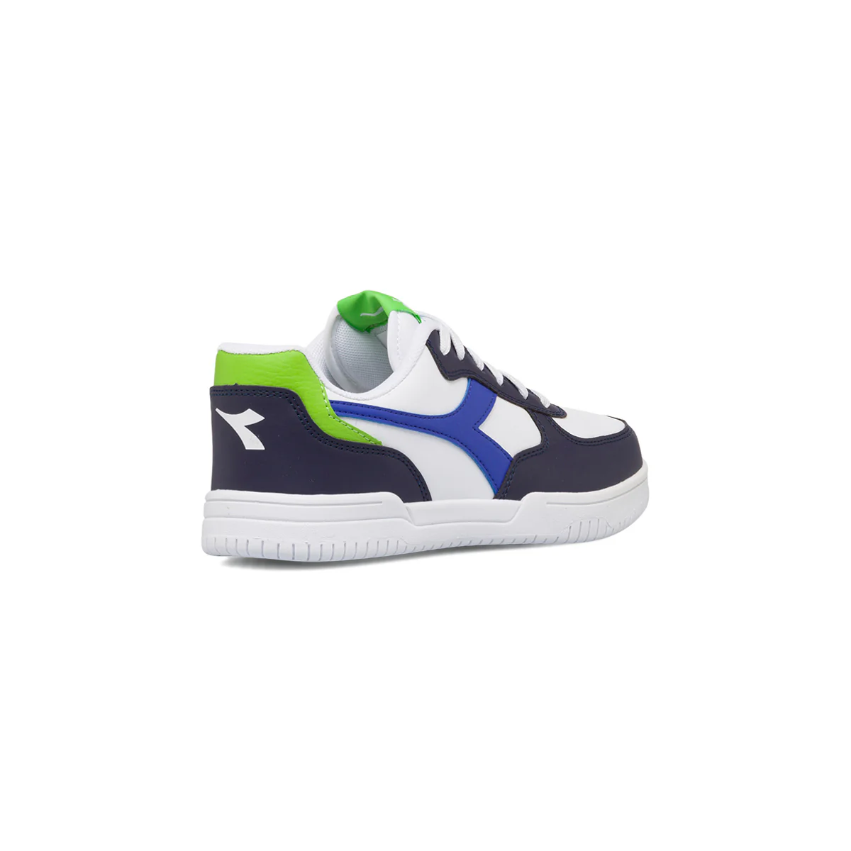Sneakers bianche da ragazzo con dettagli in blu, nero e verde Diadora Raptor LOW GS - Image 3