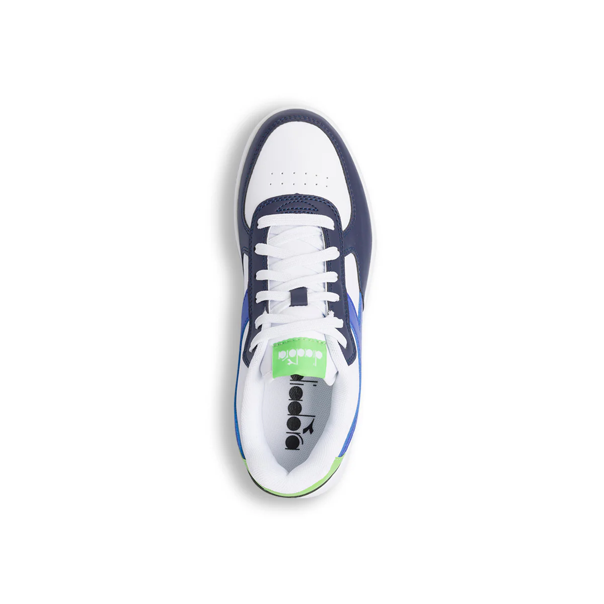 Sneakers bianche da ragazzo con dettagli in blu, nero e verde Diadora Raptor LOW GS - Image 7