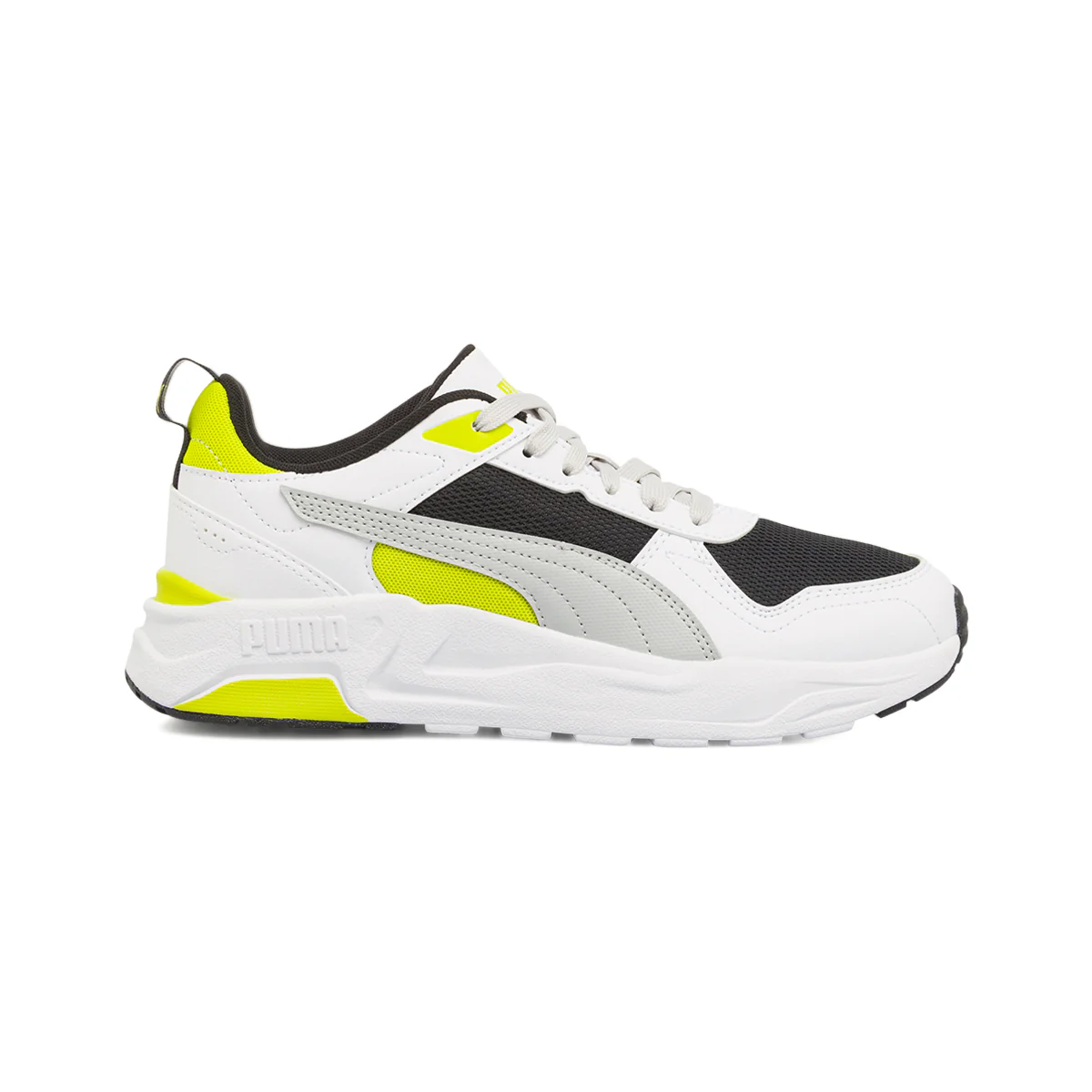 Sneakers bianche da Ragazzo con dettagli neri e gialli Puma Trinity 2