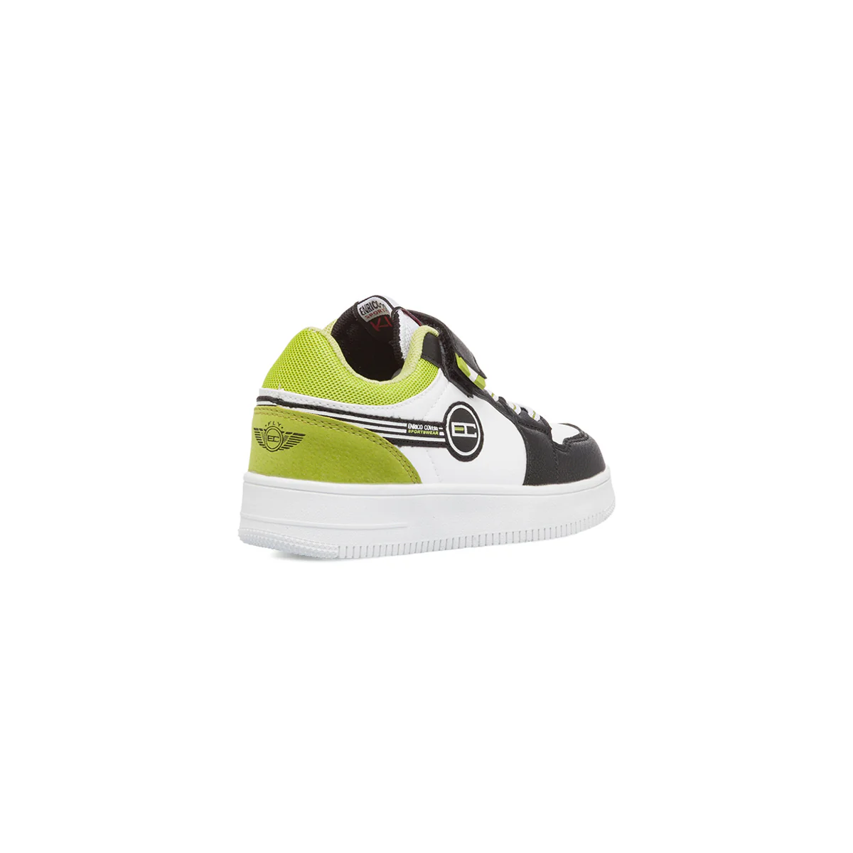 Sneakers bianche da ragazzo con dettagli neri e giallo lime Enrico Cover Jordy - Image 3