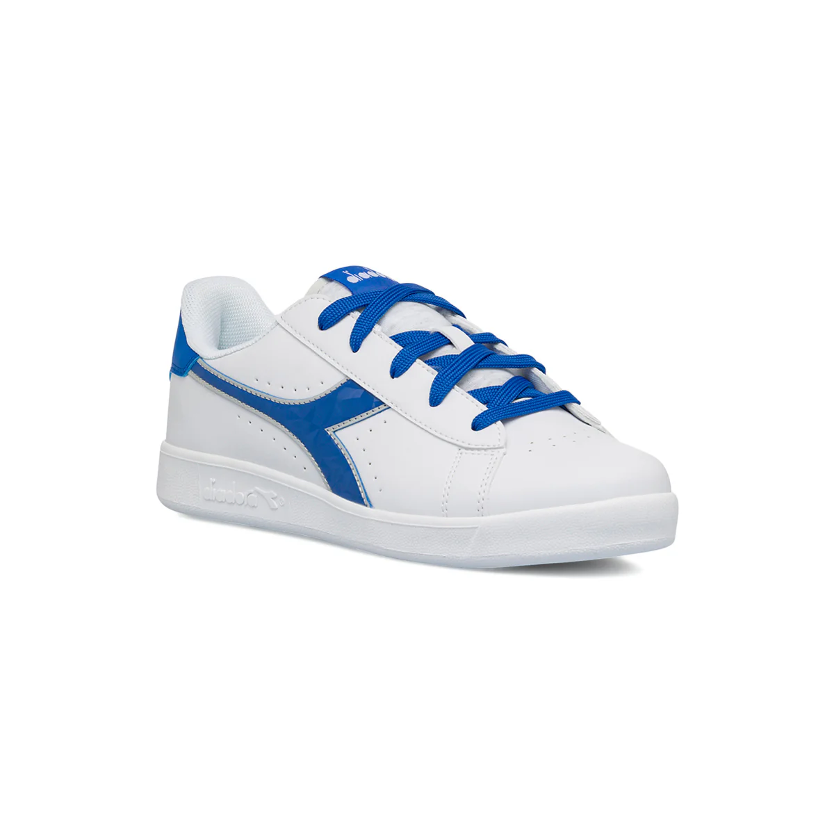 Sneakers bianche da ragazzo con logo blu Diadora Game P Virtual GS - Image 2