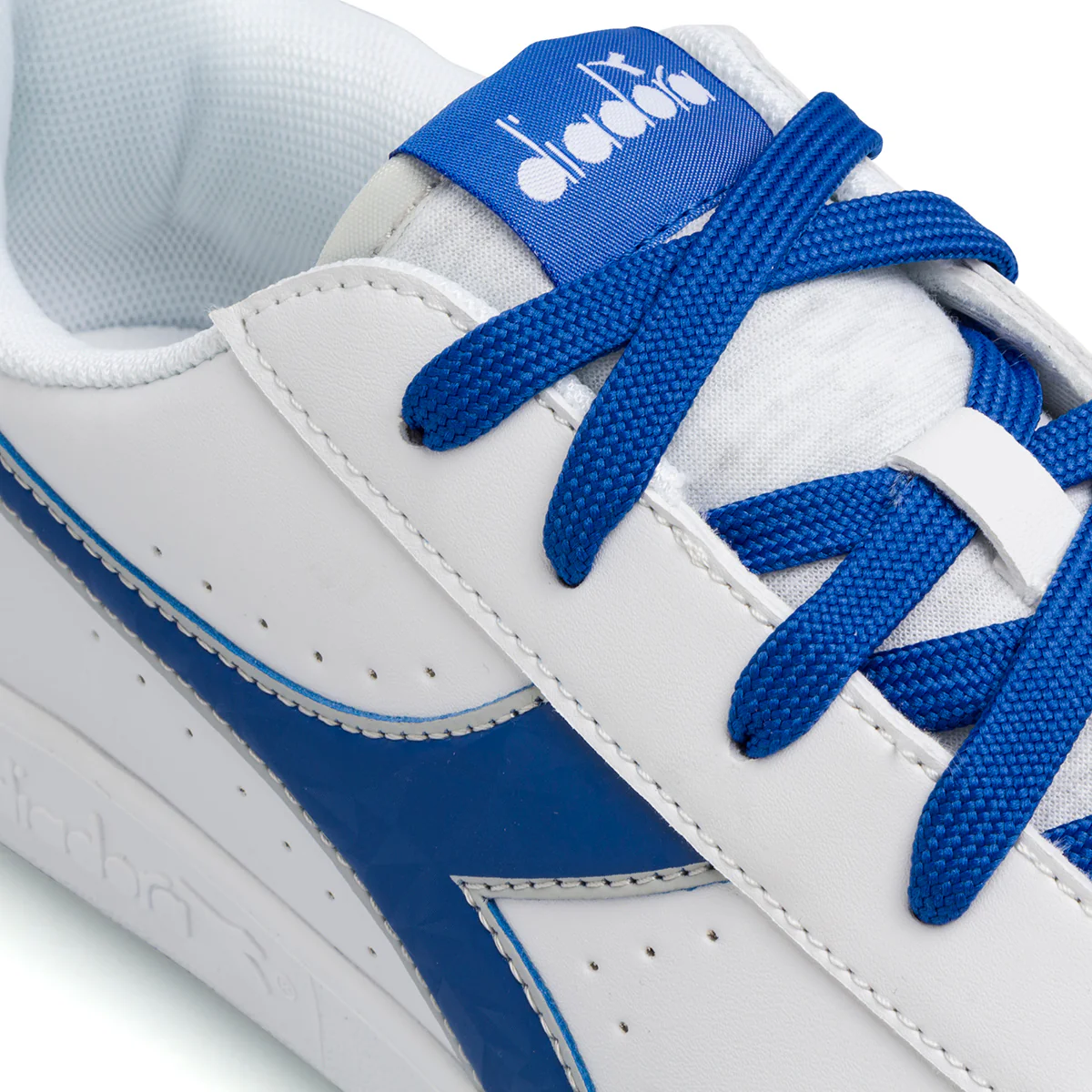 Sneakers bianche da ragazzo con logo blu Diadora Game P Virtual GS - Image 5
