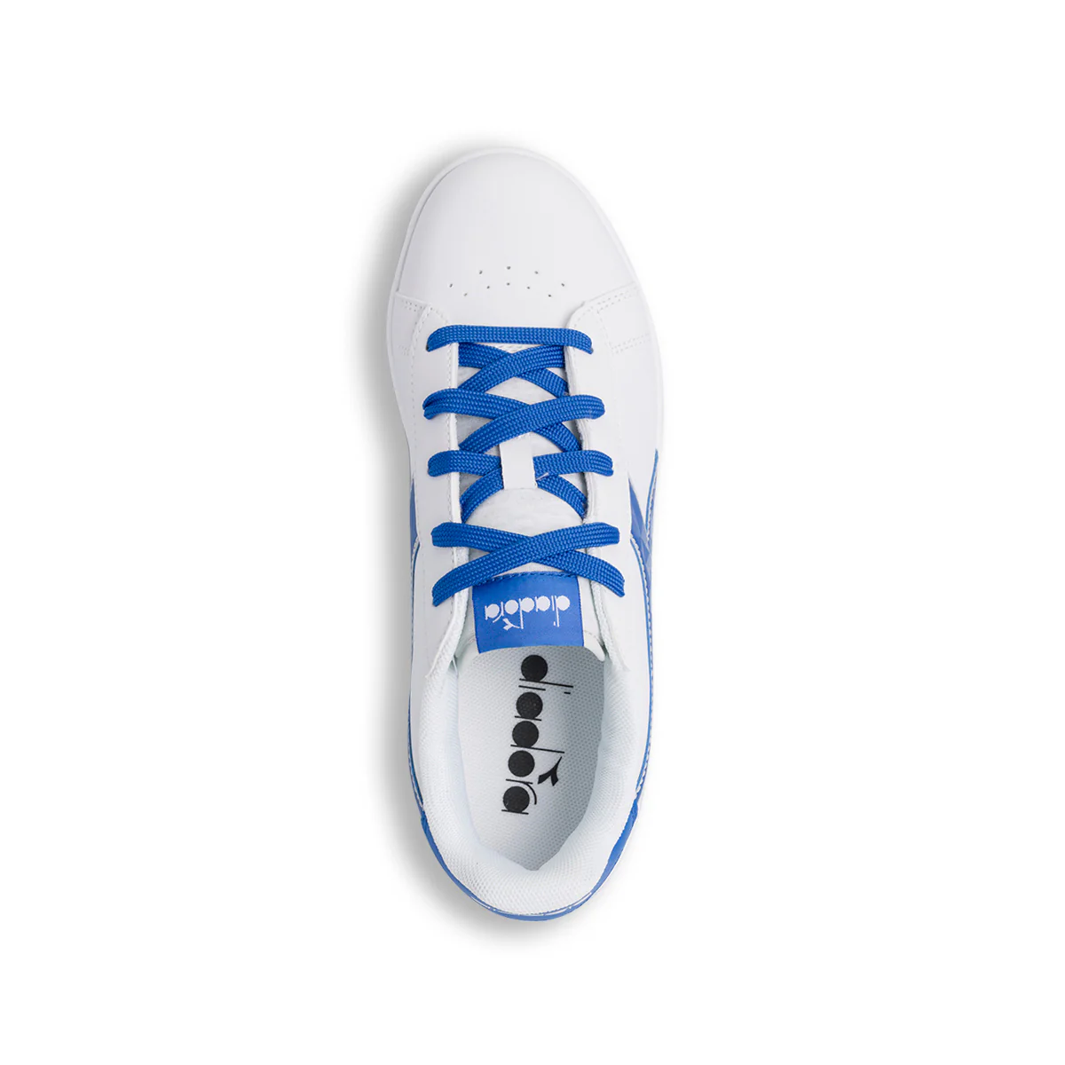 Sneakers bianche da ragazzo con logo blu Diadora Game P Virtual GS - Image 6
