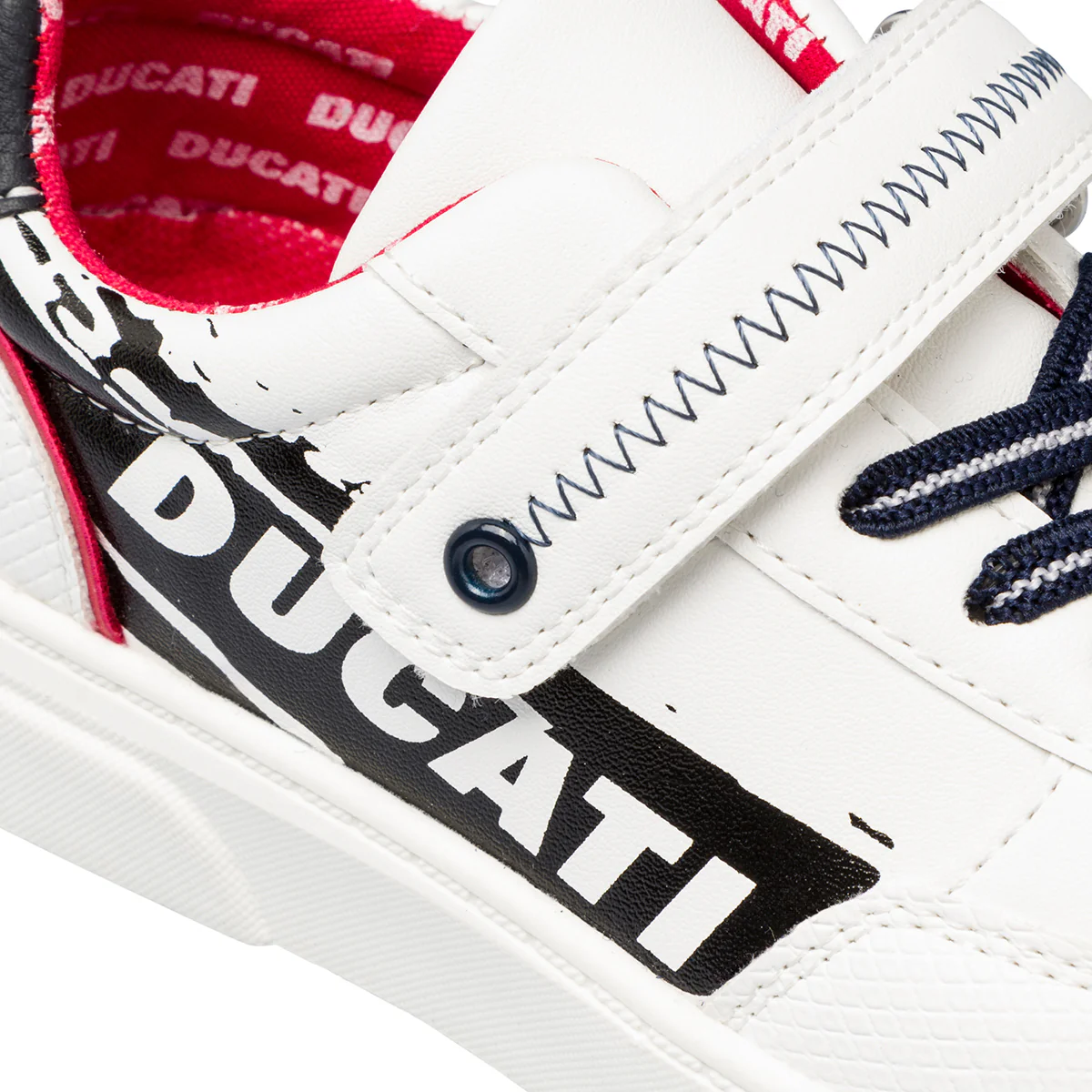 Sneakers bianche da ragazzo con logo laterale Ducati - Image 7
