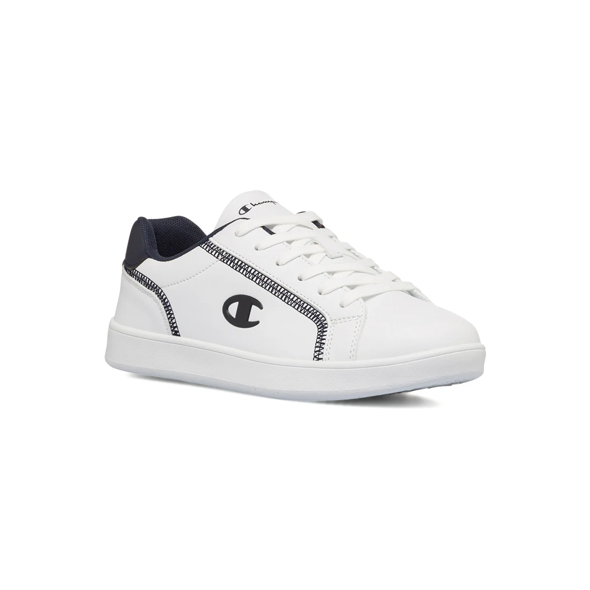 Sneakers bianche da ragazzo con logo laterale e dettagli in blu Champion Alex B GS - Image 2