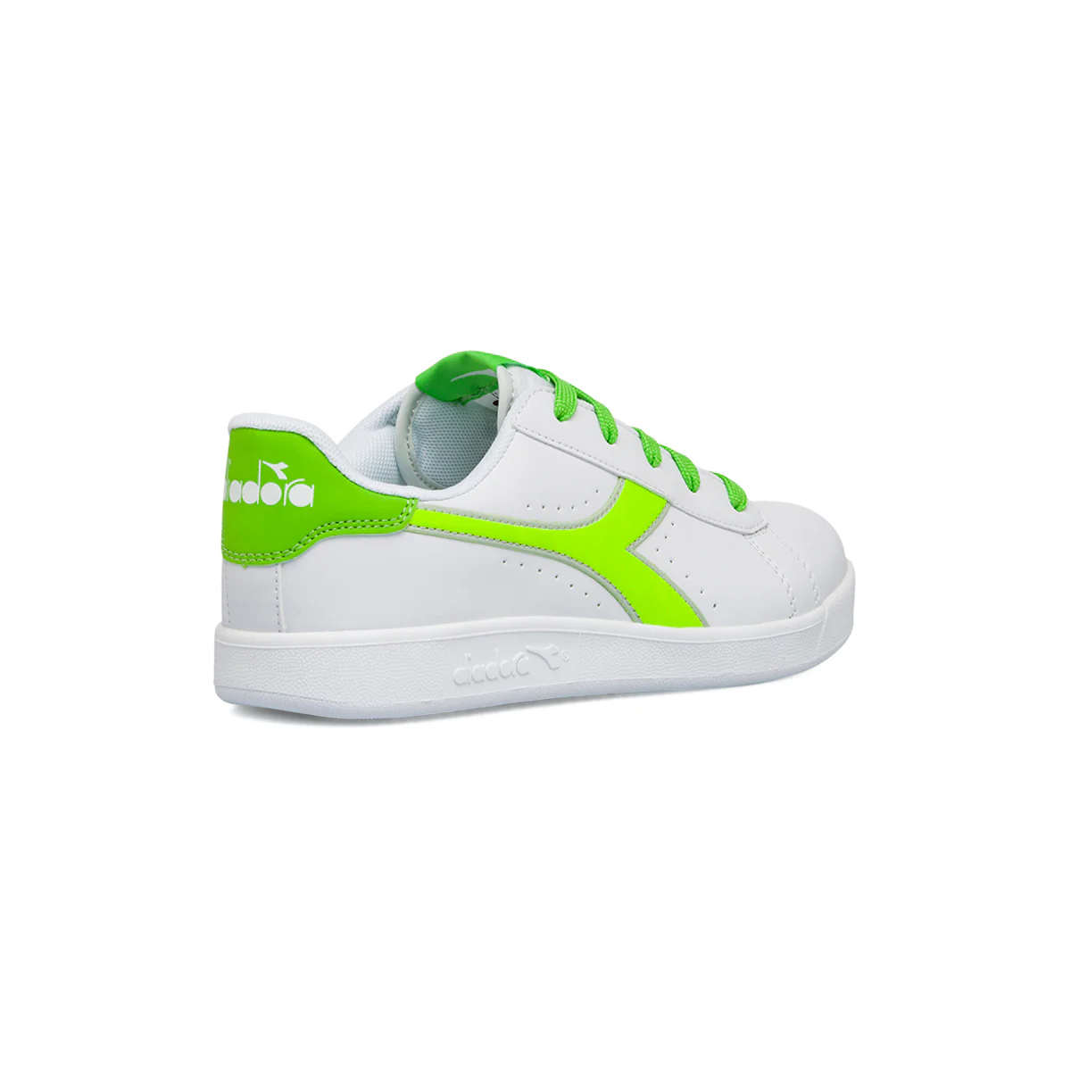Sneakers bianche da ragazzo con logo lime Diadora Game P Virtual GS - Image 3