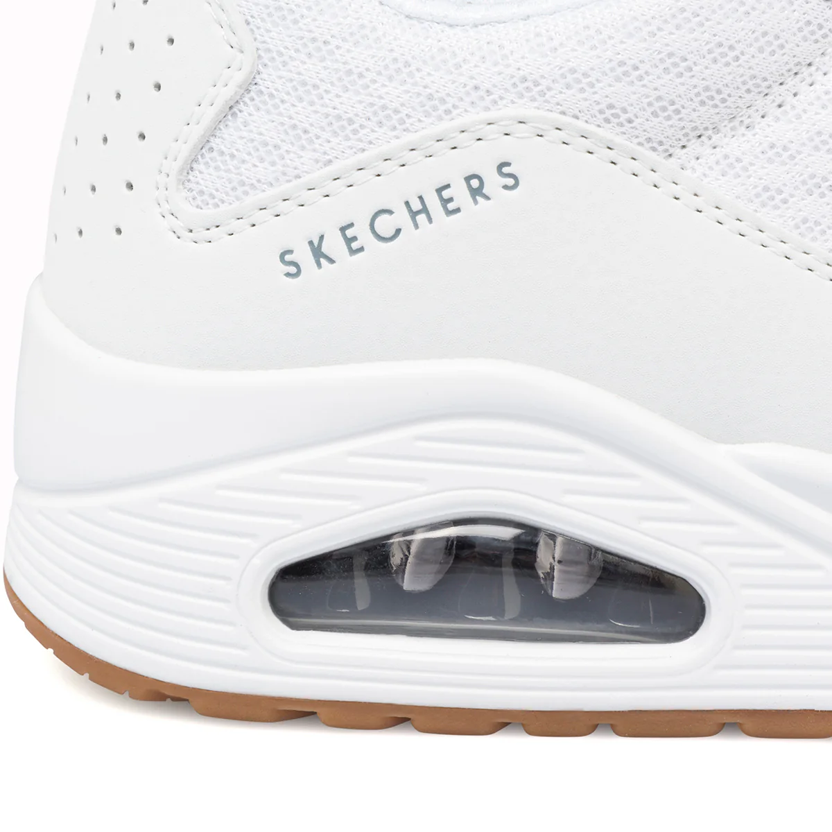 Sneakers bianche da ragazzo con soletta Memory Foam Skechers Uno - Image 7