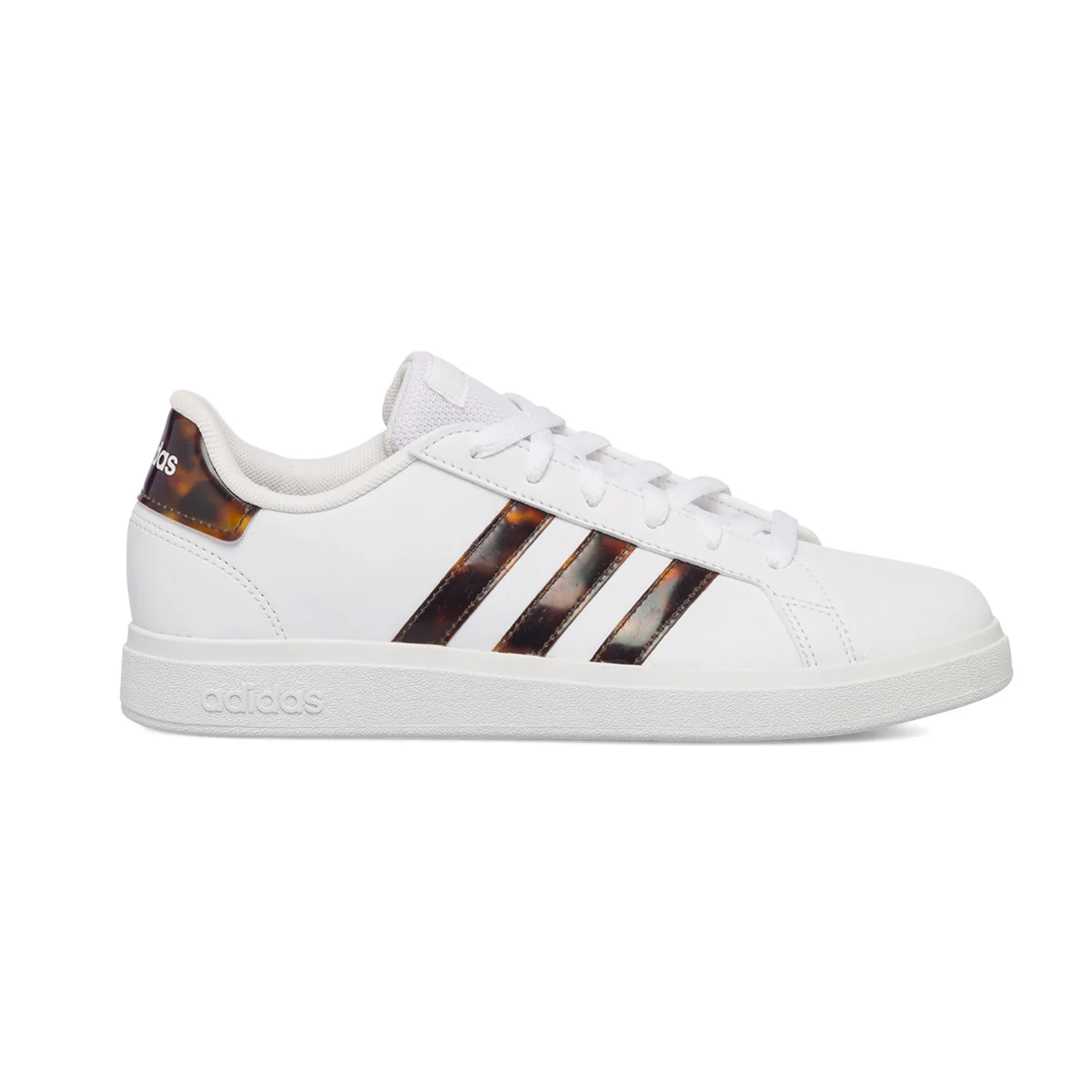 Sneakers bianche da ragazzo con strisce a contrasto adidas Grand Court 2.0 K
