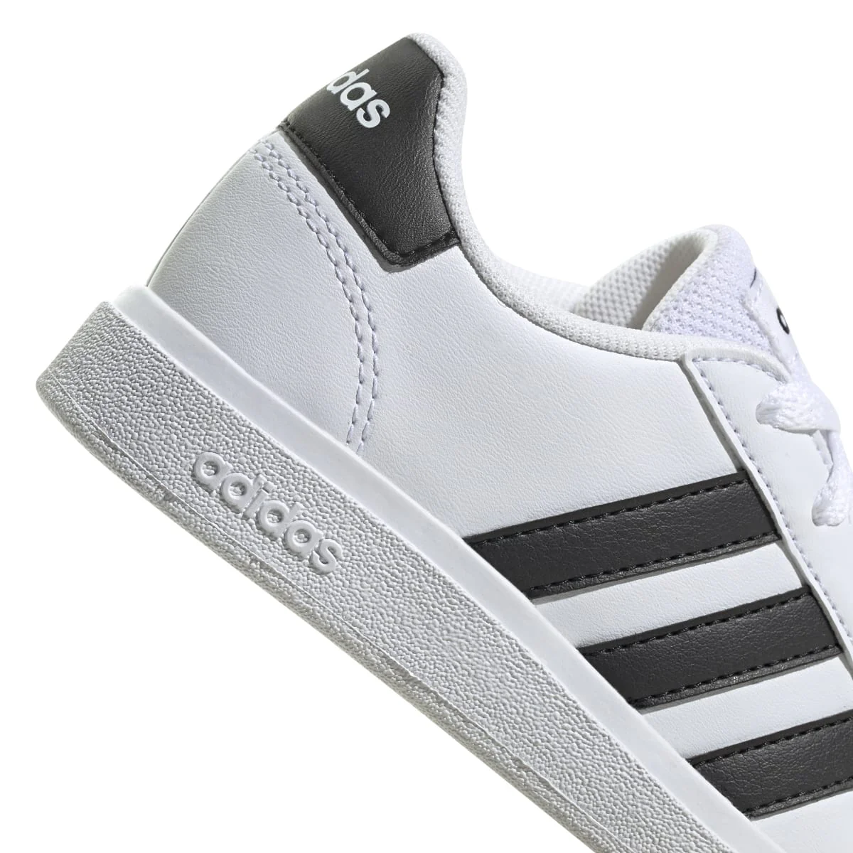 Sneakers bianche da ragazzo con strisce a contrasto adidas Grand Court 2.0 K - Image 8