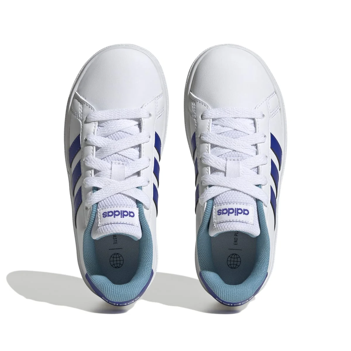 Sneakers bianche da ragazzo con strisce a contrasto adidas Grand Court 2.0 K - Image 2