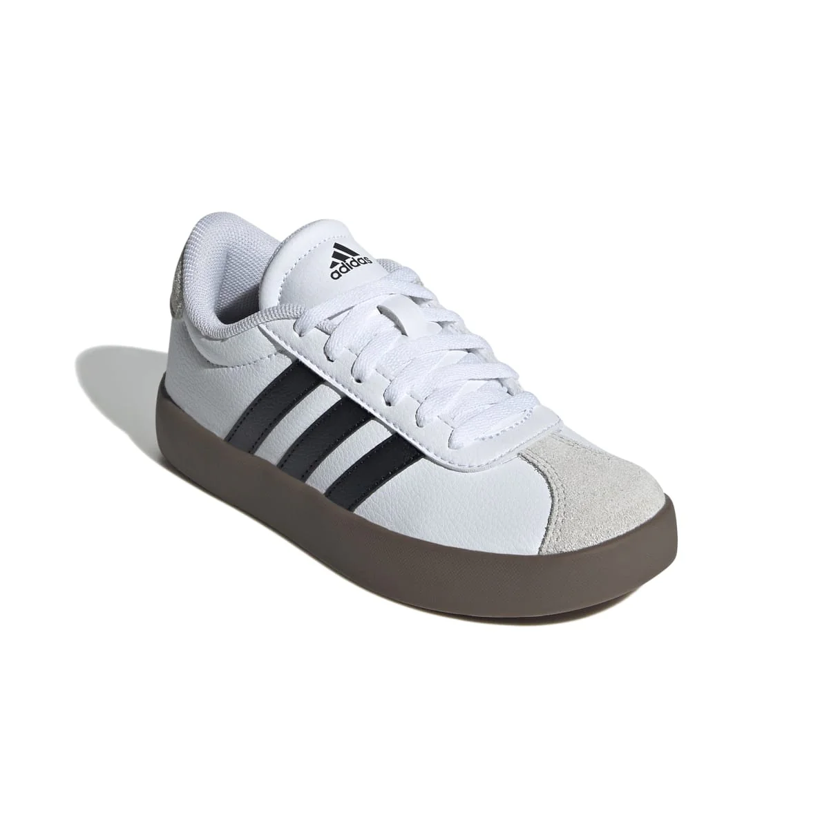 Sneakers bianche da ragazzo con strisce nere adidas VL Court 3.0 K - Image 5