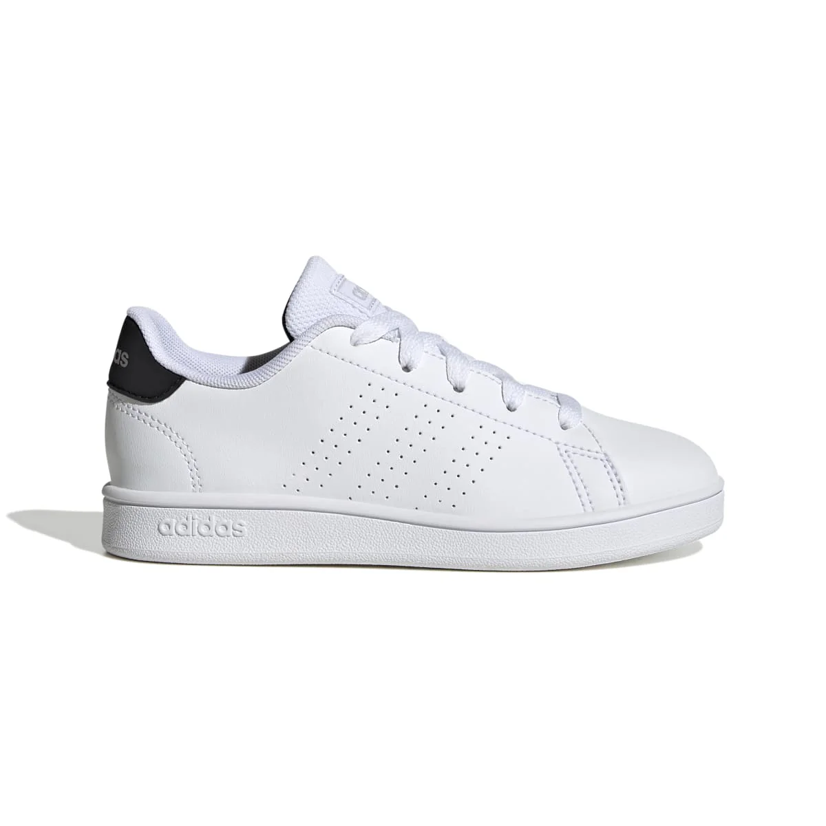 Sneakers bianche da ragazzo con strisce traforate adidas Advantage K