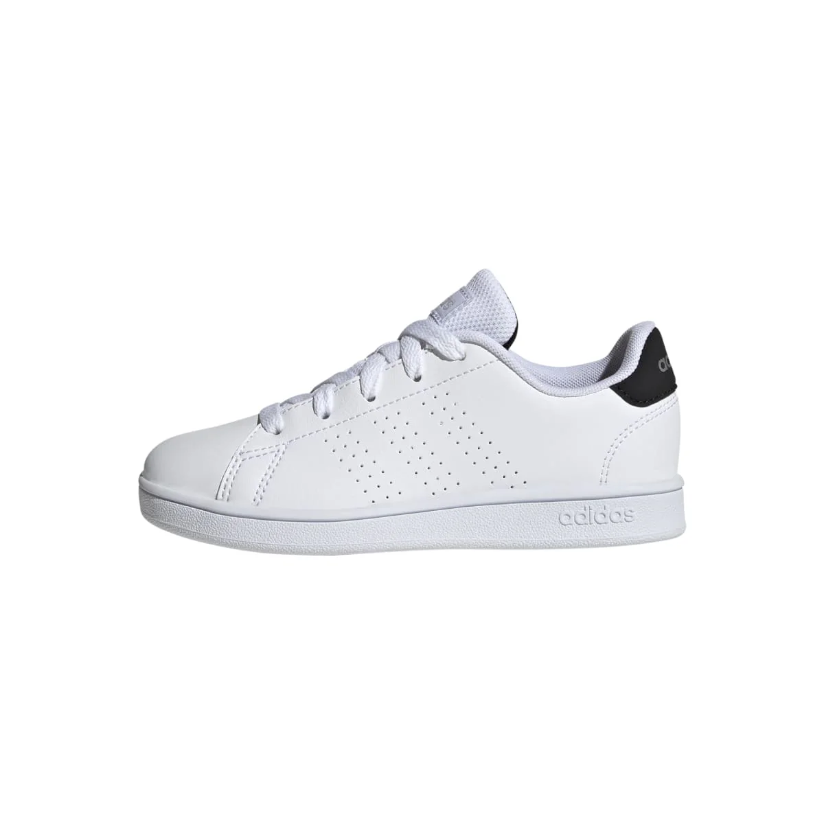 Sneakers bianche da ragazzo con strisce traforate adidas Advantage K - Image 2