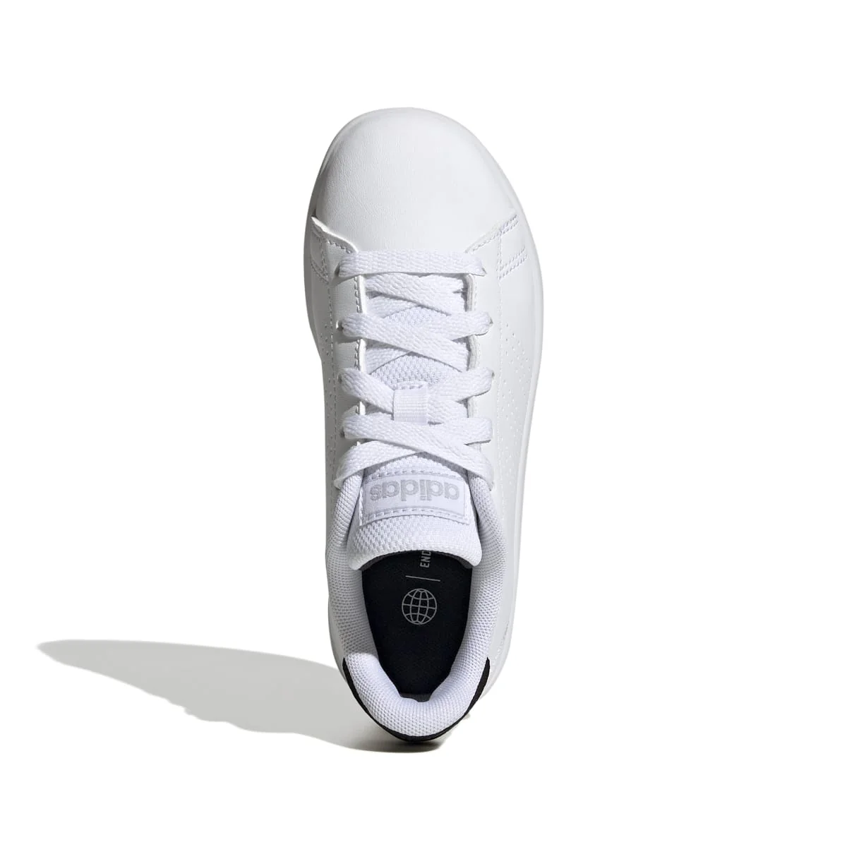 Sneakers bianche da ragazzo con strisce traforate adidas Advantage K - Image 3