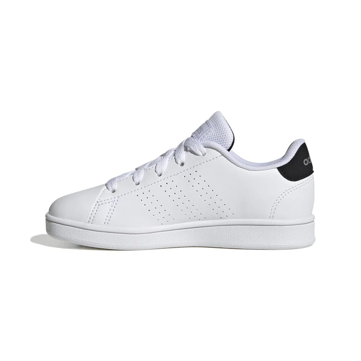 Sneakers bianche da ragazzo con strisce traforate adidas Advantage K - Image 5