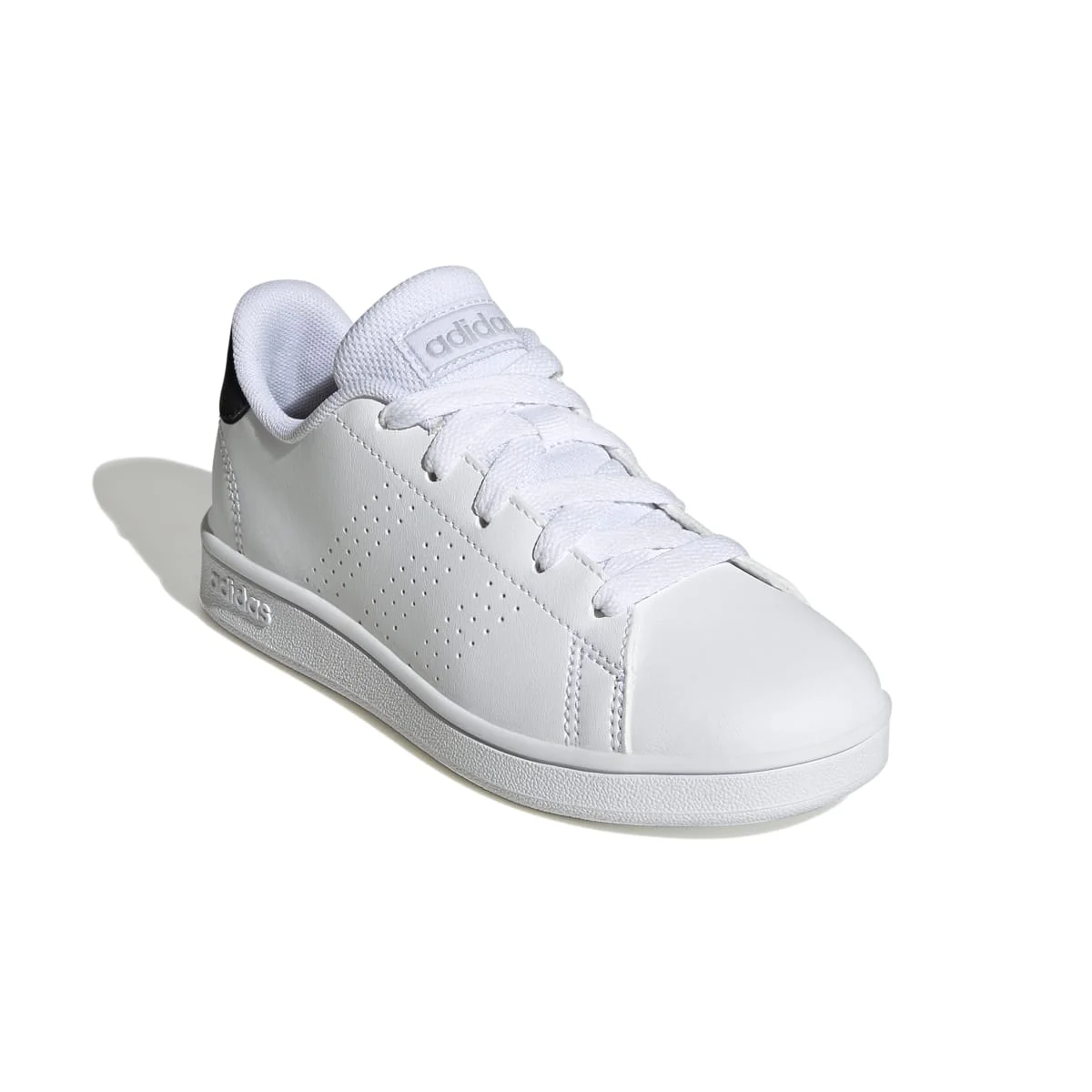 Sneakers bianche da ragazzo con strisce traforate adidas Advantage K - Image 6