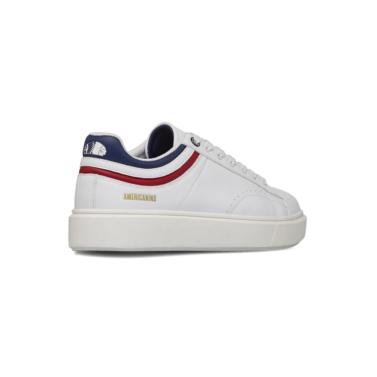 Sneakers bianche da Uomo Americanino con dettagli blu navy e rosso - Image 3