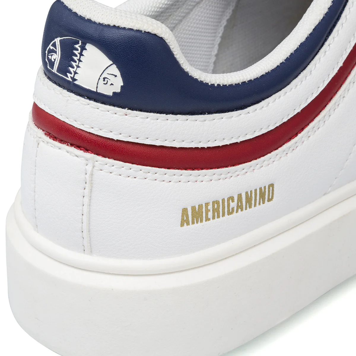 Sneakers bianche da Uomo Americanino con dettagli blu navy e rosso - Image 4