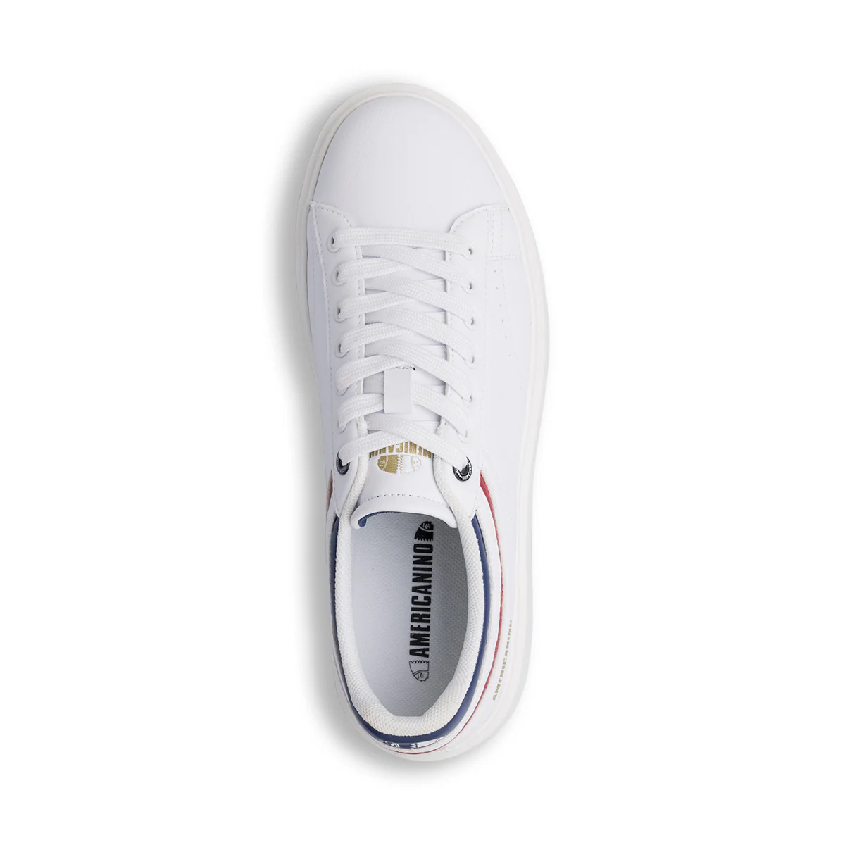 Sneakers bianche da Uomo Americanino con dettagli blu navy e rosso - Image 5