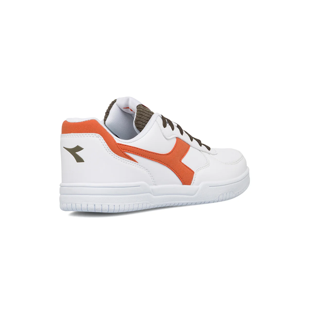 Sneakers bianche da uomo con dettagli arancioni e verdi Diadora Raptor Low - Image 3