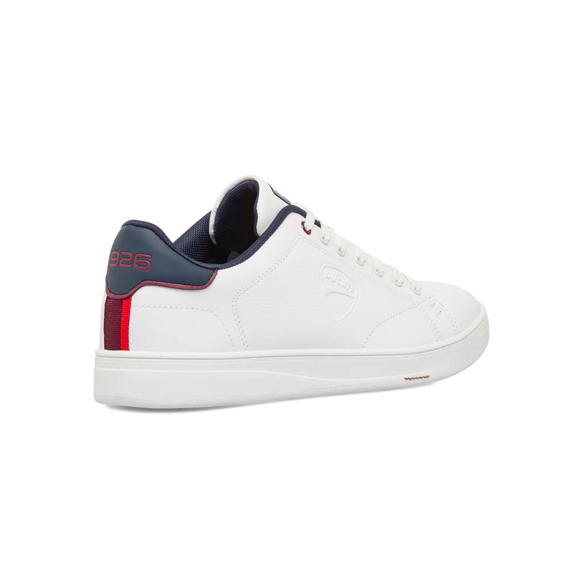 Sneakers bianche da uomo con dettagli blu e logo Ducati Slick - Image 3