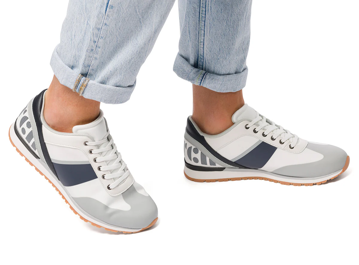 Sneakers bianche da uomo con dettagli blu Riflessi Urbani - Image 3