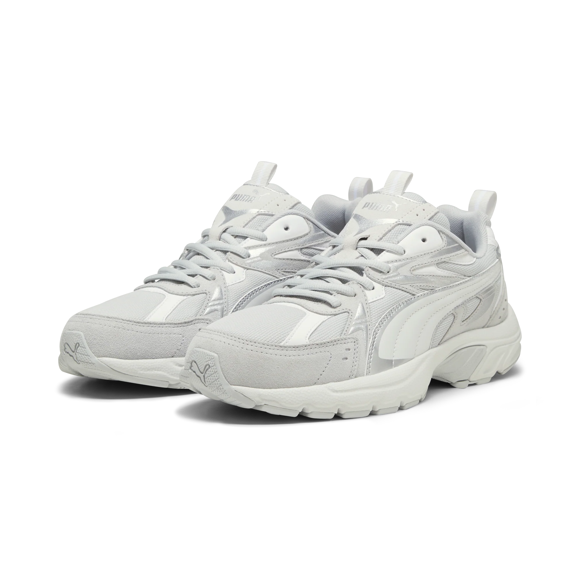 Sneakers Rétro bianche da uomo con dettagli grigi e argento Puma Milenio Tech - Image 2